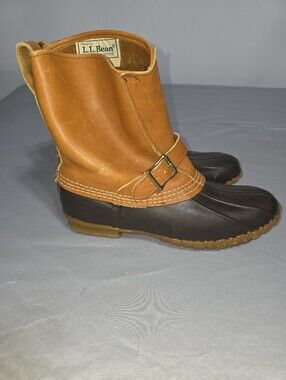 Vintage L.L.Bean Maine Hunting Duck Boots Men’s 8N Leather Buckle Strap